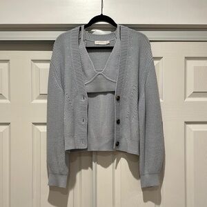 Jonathan Simkhai Gray Cardigan Sweater